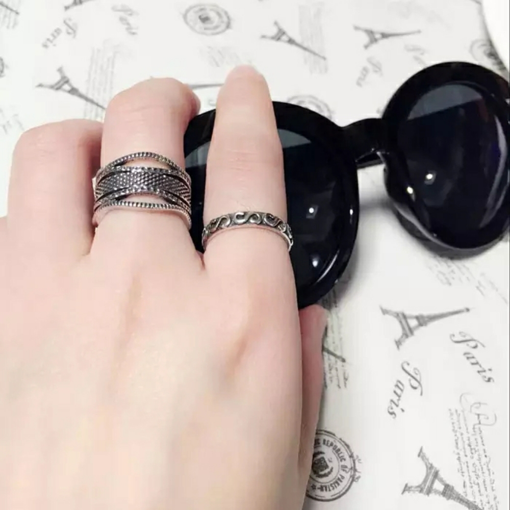 NEW Trendy Unisex | 925 Silver Multi Strand Ring - Picture 7 of 11